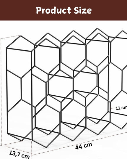 CARLA HOME 14 Bottle Freestanding Modern Metal Countertop Wine Rack Countertop-1992735284252512263