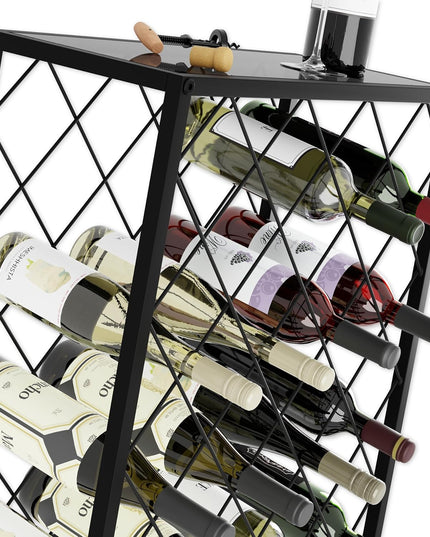 CARLA HOME Freestanding Metal Wine Rack for 25 Bottles-1992735287901556742