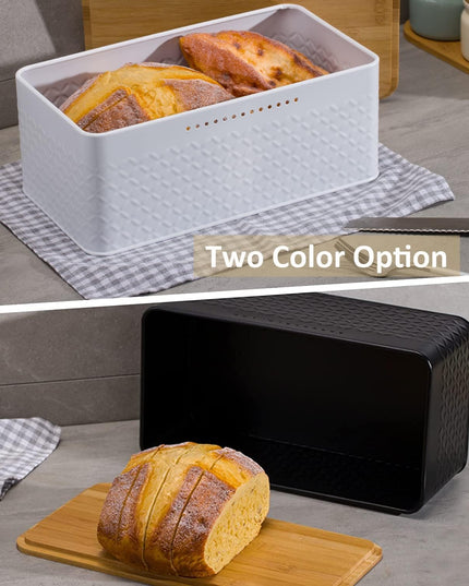 CARLA HOME Bread Bin with Bamboo Lid used as Chopping Board for Kitchen Countertop-1992735287352102918