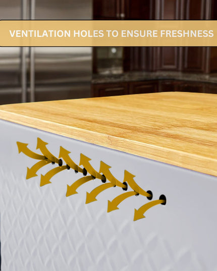 CARLA HOME Bread Bin with Bamboo Lid used as Chopping Board for Kitchen Countertop-1992735288803332099