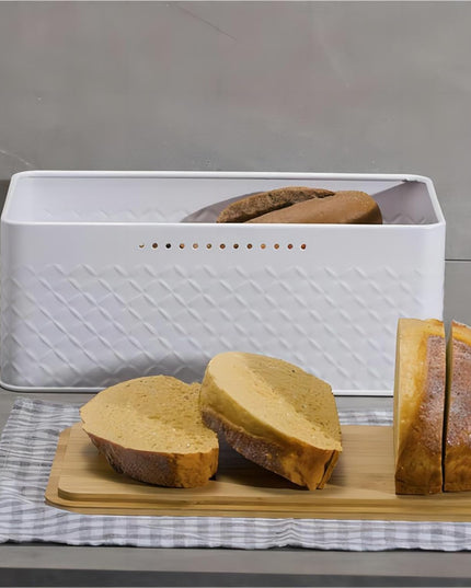CARLA HOME Bread Bin with Bamboo Lid used as Chopping Board for Kitchen Countertop-1992735288803332100