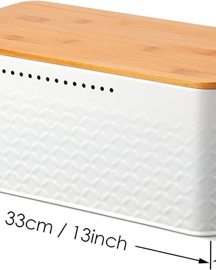 CARLA HOME Bread Bin with Bamboo Lid used as Chopping Board for Kitchen Countertop-1992735288803332103