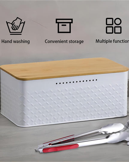 CARLA HOME Bread Bin with Bamboo Lid used as Chopping Board for Kitchen Countertop-1992735288803332104