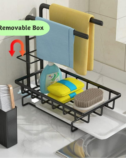 CARLA HOME Sink Caddy Sponge Holder with Drain Tray, Brush Holder & Dishcloth Holder for Kitchen-1992735287725395972