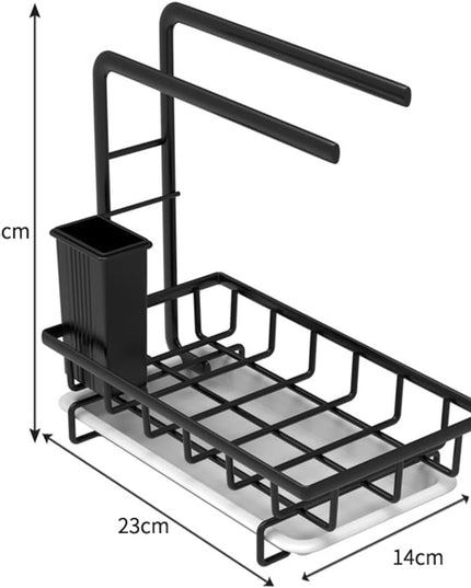 CARLA HOME Sink Caddy Sponge Holder with Drain Tray, Brush Holder & Dishcloth Holder for Kitchen-1992735287725395974