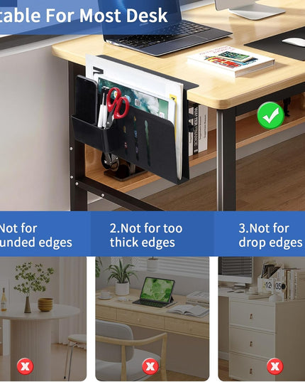 CARLA HOME Under Desk Side Laptop Holder Storage with No Drill Cable Management Tray and Pen Storage for Office and Home-1992735297477152770