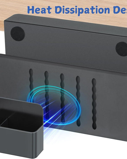 CARLA HOME Under Desk Side Laptop Holder Storage with No Drill Cable Management Tray and Pen Storage for Office and Home-1992735297477152774