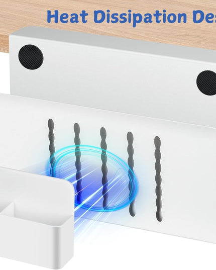 CARLA HOME Under Desk Side Laptop Holder Storage with No Drill Cable Management Tray and Pen Storage for Office and Home-1992735296592154630