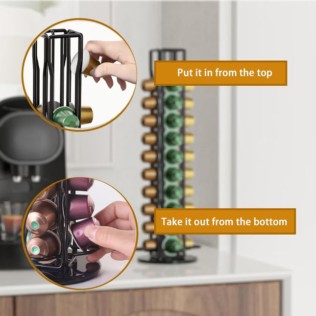 CARLA HOME Coffee Pods Holder Storage Compatible with 40 Nespresso Pods-1992735293182185479