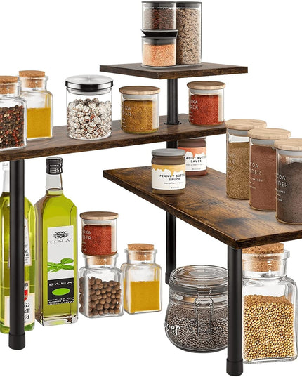 CARLA HOME 3-Tier Wooden Corner Shelf Kitchen Spice Rack Organiser Home Storage & Organisation-1992735294058795008