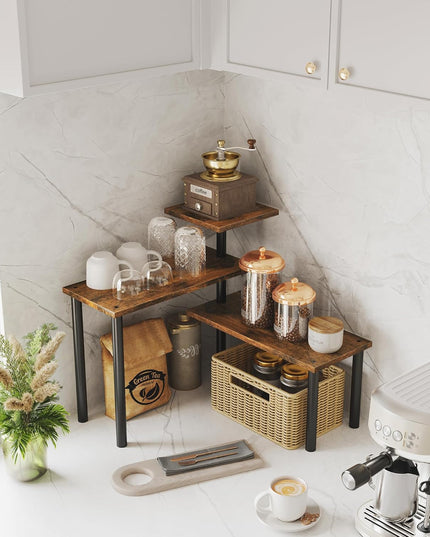 CARLA HOME 3-Tier Wooden Corner Shelf Kitchen Spice Rack Organiser Home Storage & Organisation-1992735294058795009