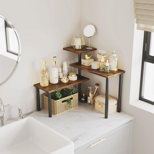 CARLA HOME 3-Tier Wooden Corner Shelf Kitchen Spice Rack Organiser Home Storage & Organisation-1992735294058795010