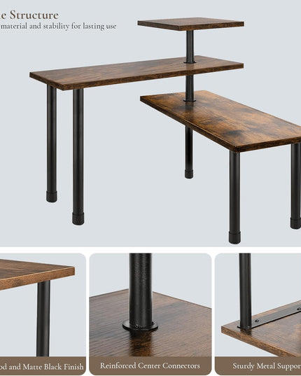 CARLA HOME 3-Tier Wooden Corner Shelf Kitchen Spice Rack Organiser Home Storage & Organisation-1992735294058795011