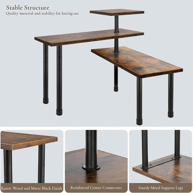 CARLA HOME 3-Tier Wooden Corner Shelf Kitchen Spice Rack Organiser Home Storage & Organisation-1992735294058795011