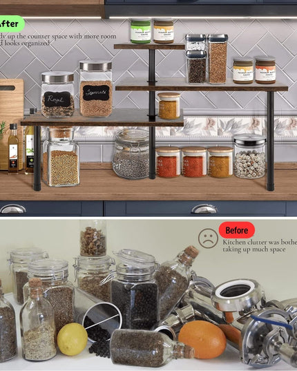 CARLA HOME 3-Tier Wooden Corner Shelf Kitchen Spice Rack Organiser Home Storage & Organisation-1992735294058795012