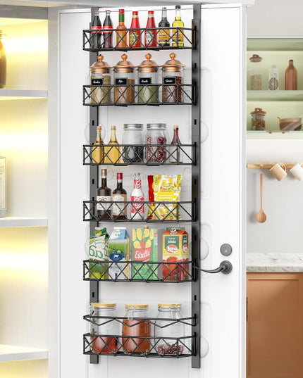 CARLA HOME 6 Tier Adjustable Baskets Over Door Pantry Organiser for Home Kitchen-1992735300773875712