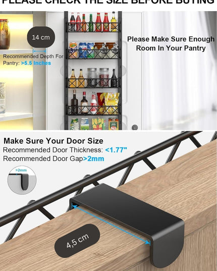 CARLA HOME 6 Tier Adjustable Baskets Over Door Pantry Organiser for Home Kitchen-1992735300773875717