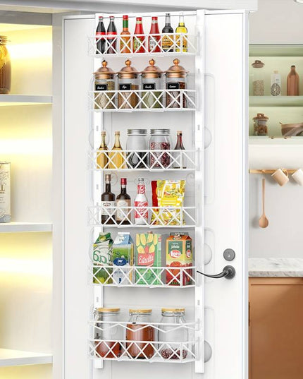 CARLA HOME 6 Tier Adjustable Baskets Over Door Pantry Organiser for Home Kitchen-1992735283900190720