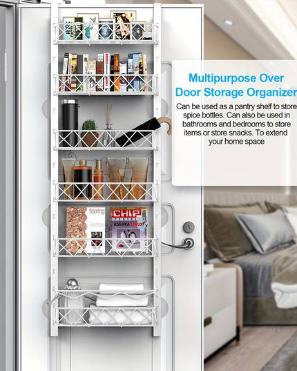 CARLA HOME 6 Tier Adjustable Baskets Over Door Pantry Organiser for Home Kitchen-1992735283900190724