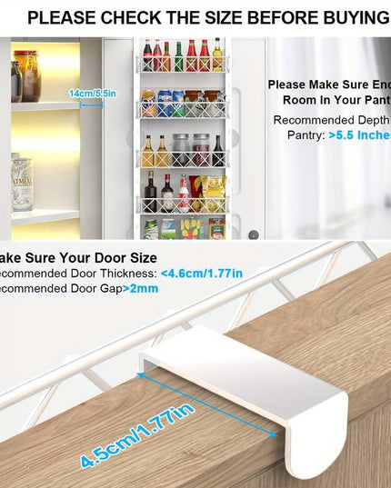 CARLA HOME 6 Tier Adjustable Baskets Over Door Pantry Organiser for Home Kitchen-1992735283900190725