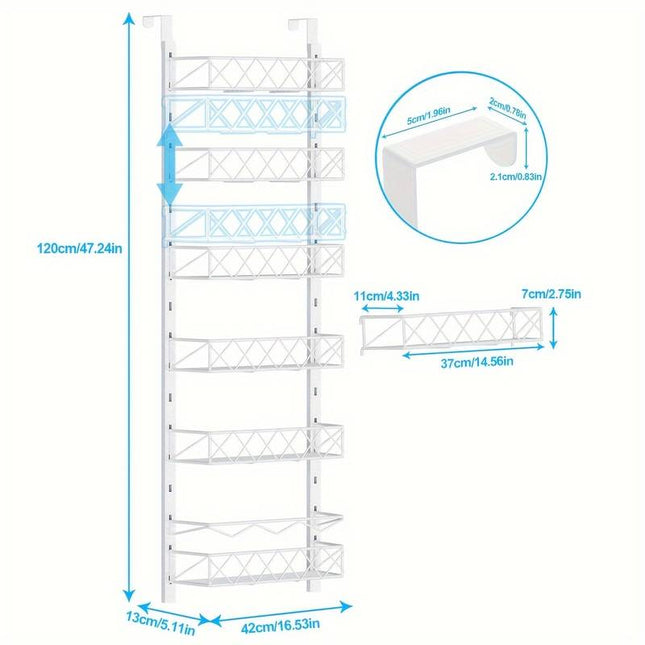 CARLA HOME 6 Tier Adjustable Baskets Over Door Pantry Organiser for Home Kitchen-1992735283900190726