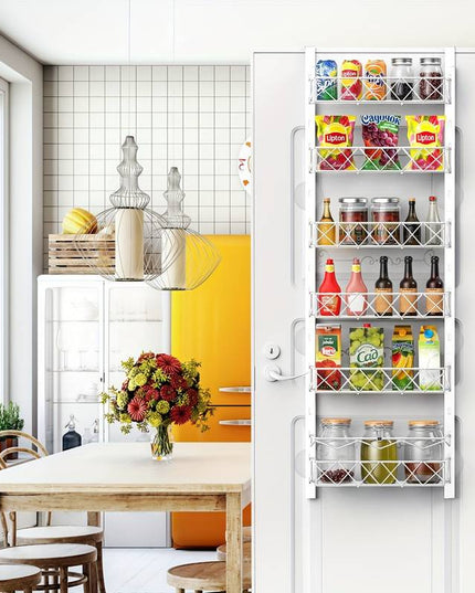 CARLA HOME 6 Tier Adjustable Baskets Over Door Pantry Organiser for Home Kitchen-1992735283900190727