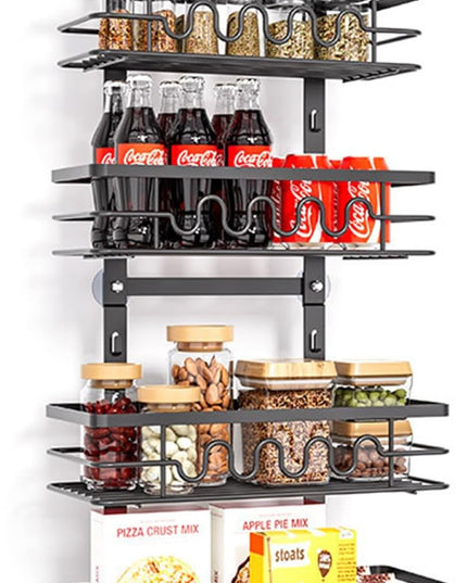 CARLA HOME 4 Tier Adjustable Baskets Over Door Pantry Organiser for Home Kitchen-1992735292326547456