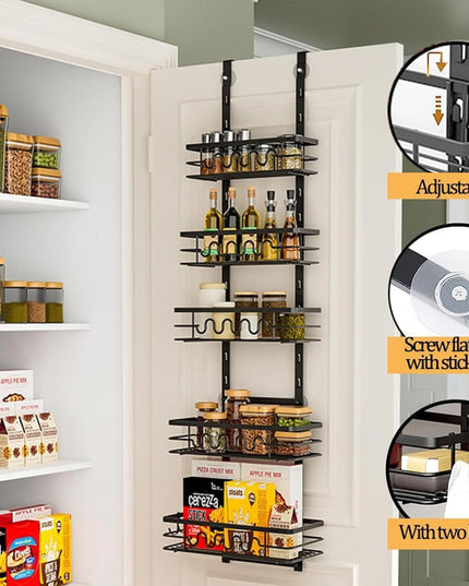 CARLA HOME 4 Tier Adjustable Baskets Over Door Pantry Organiser for Home Kitchen-1992735292326547457