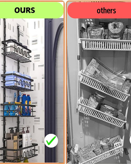 CARLA HOME 4 Tier Adjustable Baskets Over Door Pantry Organiser for Home Kitchen-1992735292326547458
