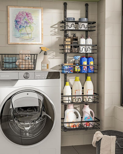 CARLA HOME 4 Tier Adjustable Baskets Over Door Pantry Organiser for Home Kitchen-1992735292326547461