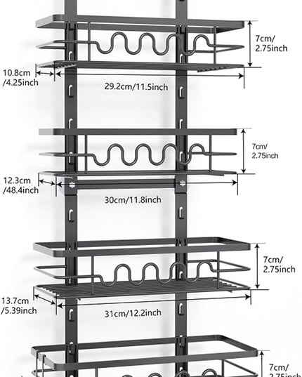 CARLA HOME 4 Tier Adjustable Baskets Over Door Pantry Organiser for Home Kitchen-1992735292326547463