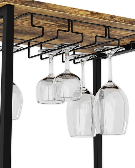 CARLA HOME Freestanding Wine Rack for 20 Bottles with Wood Countertop and Sturdy Metal Frame-1992735288069328902