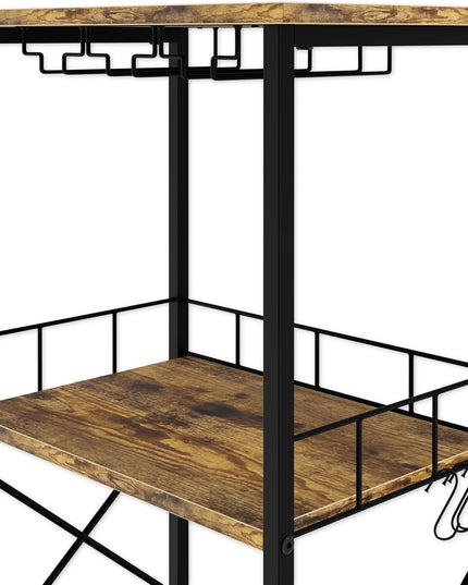 CARLA HOME Freestanding Wine Rack for 20 Bottles with Wood Countertop and Sturdy Metal Frame-1992735288069328903