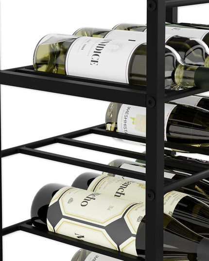 CARLA HOME Freestanding Wine Rack for 20 Bottles with Wood Countertop and Sturdy Metal Frame-1992735288069328904