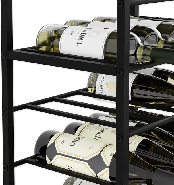 CARLA HOME Freestanding Wine Rack for 20 Bottles with Wood Countertop and Sturdy Metal Frame-1992735288069328904