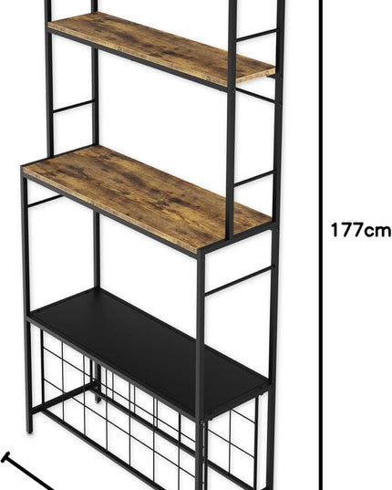 CARLA HOME Large Wine Rack for 20 Bottles with Wood Countertop and Sturdy Metal Frame-1992735289159847945