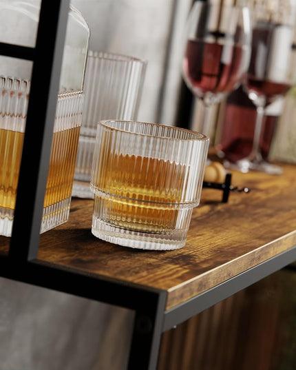 CARLA HOME Large Wine Rack for 20 Bottles with Wood Countertop and Sturdy Metal Frame-1992735289159847939