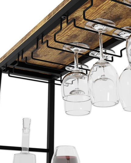 CARLA HOME Large Wine Rack for 20 Bottles with Wood Countertop and Sturdy Metal Frame-1992735289159847941