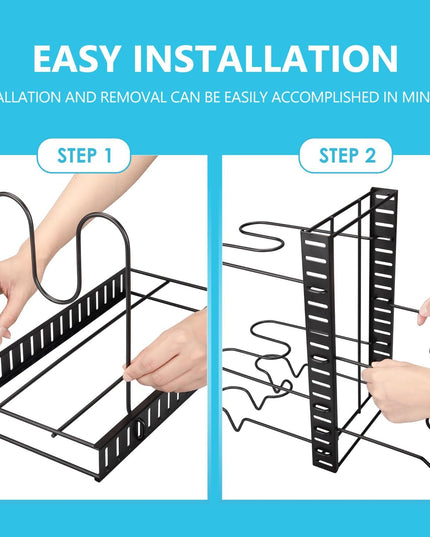 CARLA HOME Adjustable 8-Tier Pan Rack Pot Organizer for Kitchen Cabinet-1992735293010219016