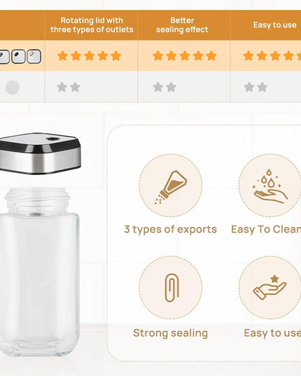 CARLA HOME Rotating Spice Rack Organizer with 20 Glass Jars for Kitchen Countertop-1992735296076255234