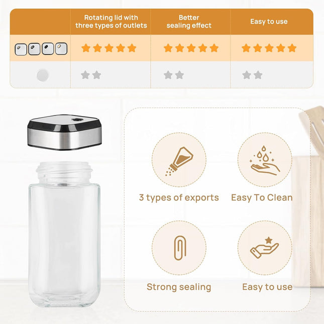 CARLA HOME Rotating Spice Rack Organizer with 20 Glass Jars for Kitchen Countertop-1992735296076255234