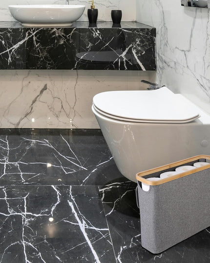 CARLA HOME Toilet Paper Storage Basket Holds Up to 12 Rolls with Bamboo Lid and Handle for RV Closet (Grey)-1992735289340203009