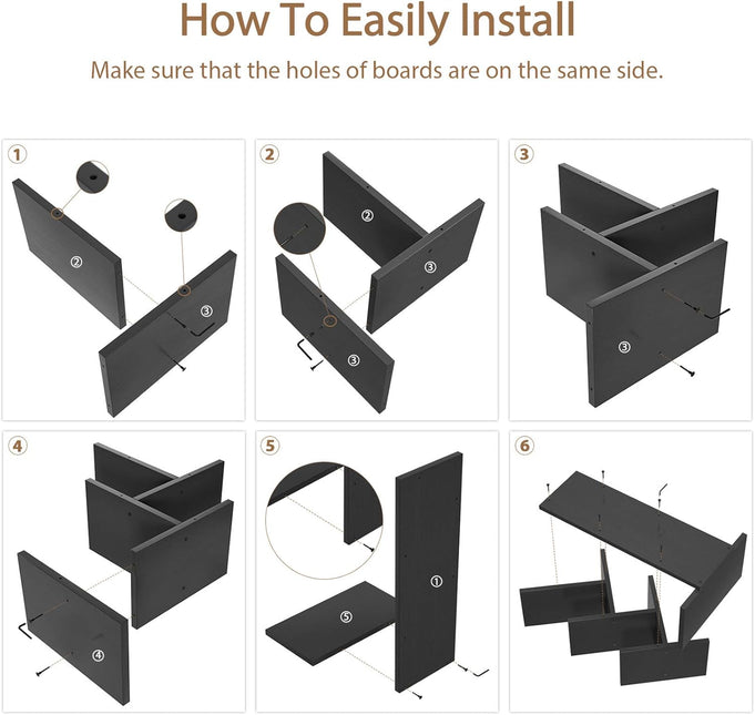 CARLA HOME 5-Tier Tree Bookshelf Storage Rack for Home Office or Bedroom (Black)-1992735295900094471