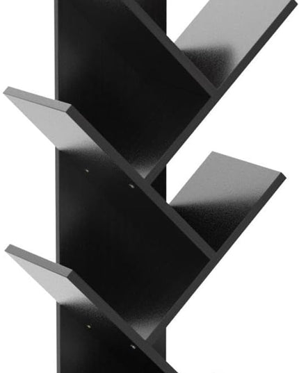CARLA HOME 5-Tier Tree Bookshelf Storage Rack for Home Office or Bedroom (Black)-1992735295900094472
