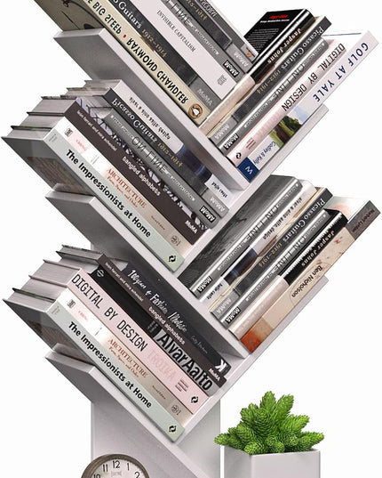 CARLA HOME 5-Tier Tree Bookshelf Storage Rack for Home Office or Bedroom (White)-1992735294960570368