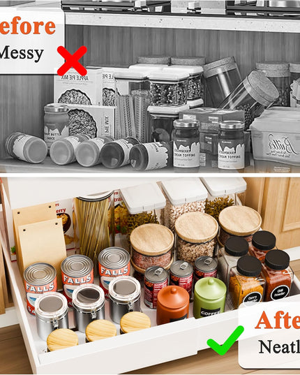 CARLA HOME Pack Pull Out Cabinet Organizer Expandable for Cabinets with Adjustable Slide Out Shelves and Easy Installation (White)-1992735300438331395