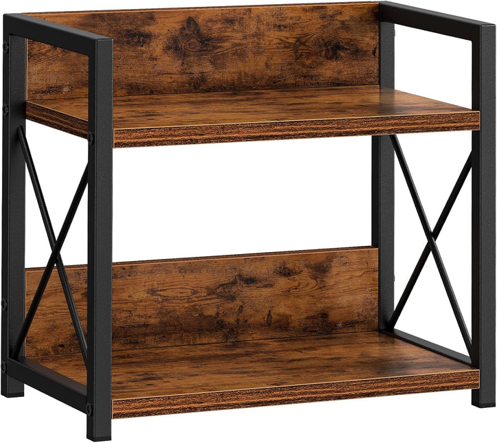 CARLA HOME 2-Tier Countertop Shelf Organizer Rustic Wood Kitchen Spice Rack for Storage, Condiments & Cabinet Organization-1992735286068645888