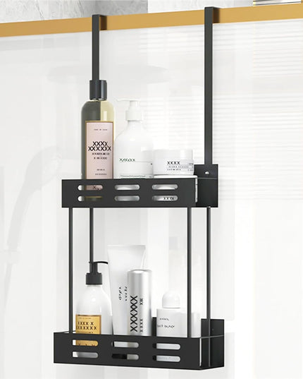 CARLA HOME Over the Door 2-tier Shower Caddy Organizer Shelf with Hooks for Bathroom-1992735298336985088