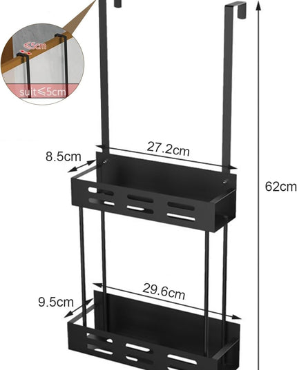 CARLA HOME Over the Door 2-tier Shower Caddy Organizer Shelf with Hooks for Bathroom-1992735298336985089