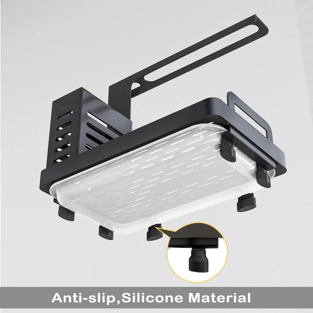 CARLA HOME Kitchen Sink Caddy Organizer with Sponge, Soap & Brush Storage and Rag Rack, Drain Tray & Utensil Holder-1992735286576156677